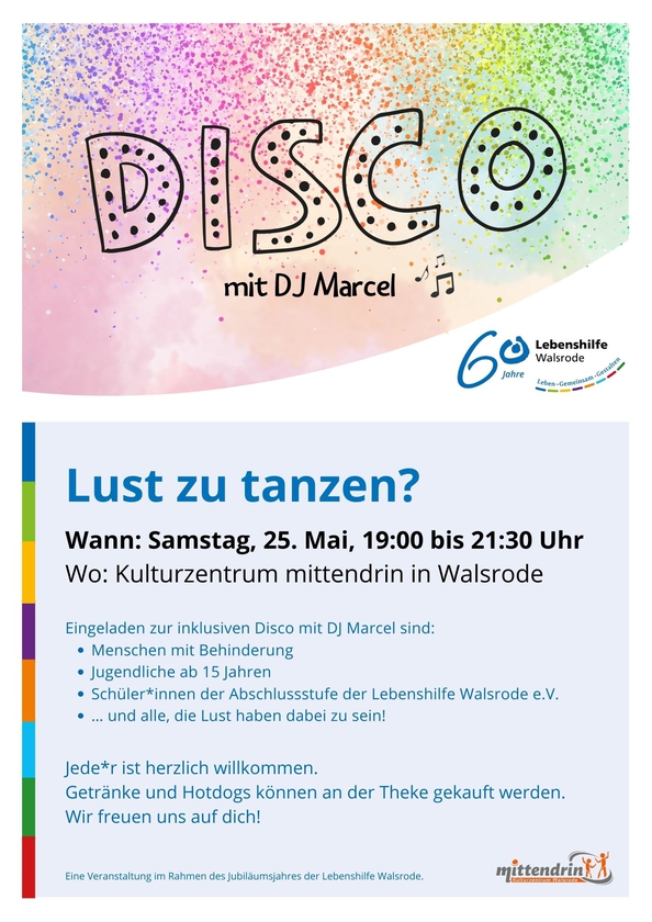 Inklusive Disco mit DJ Marcel