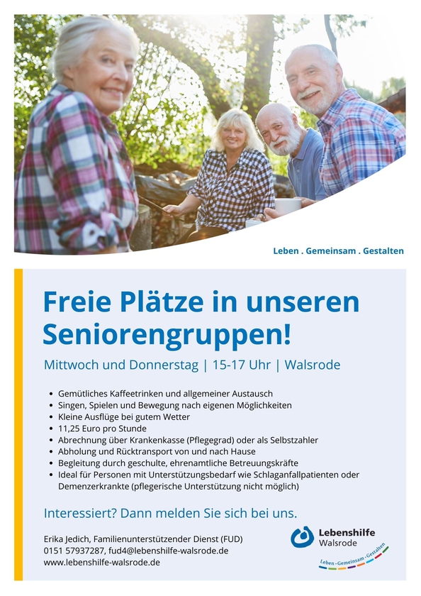 Seniorenbegleitung - Plätze frei